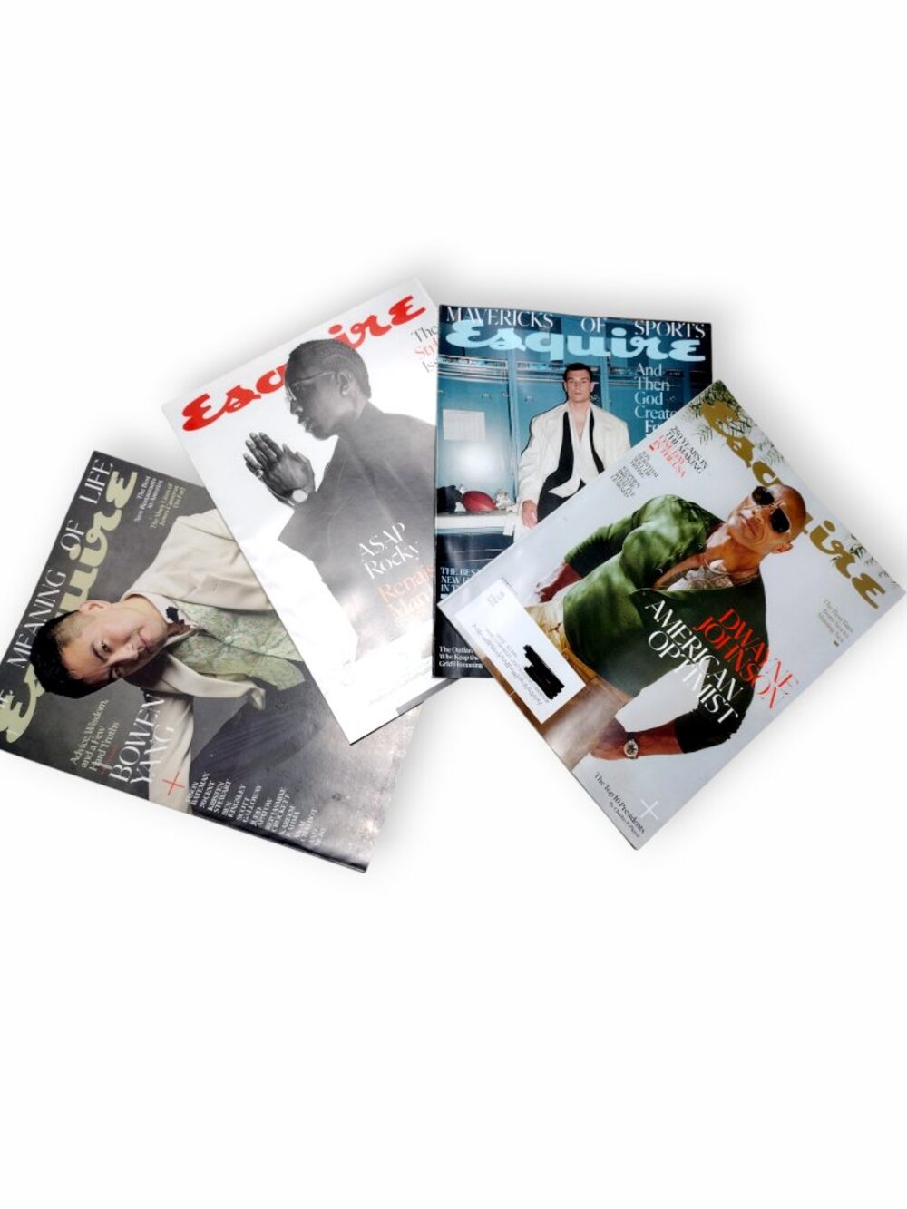 Esquire Magazine 2025/2026 4 Issue Bundle Dwane Johnson, A$AP Rocky, Bowen Yang